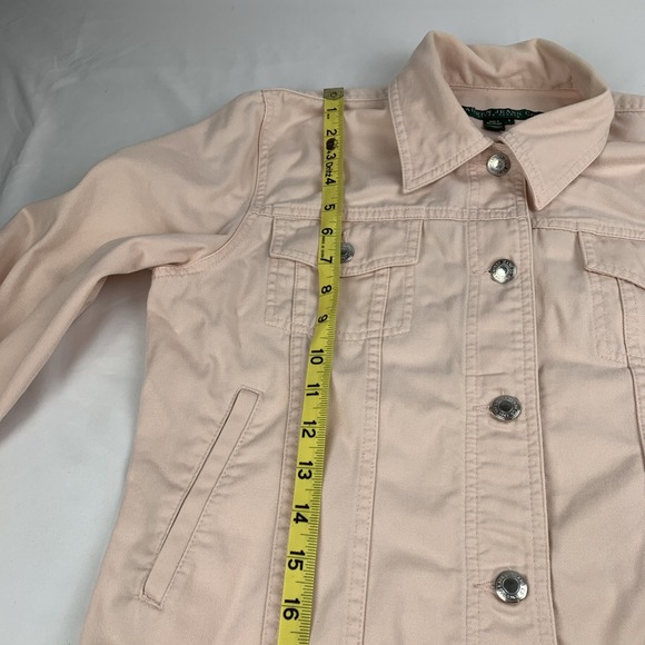 Vtg Lauren Jeans Co Ralph Lauren Bashful Pink Trucker Denim Jacket Small - Picture 11 of 16